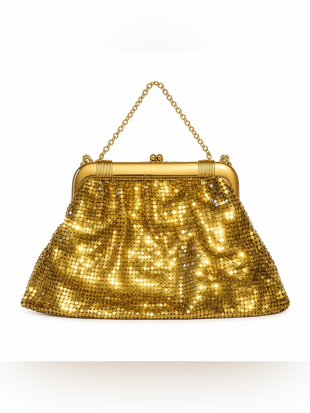 WHITING & DAVIS Vintage Gold Mesh 1930’s Ladies Purse